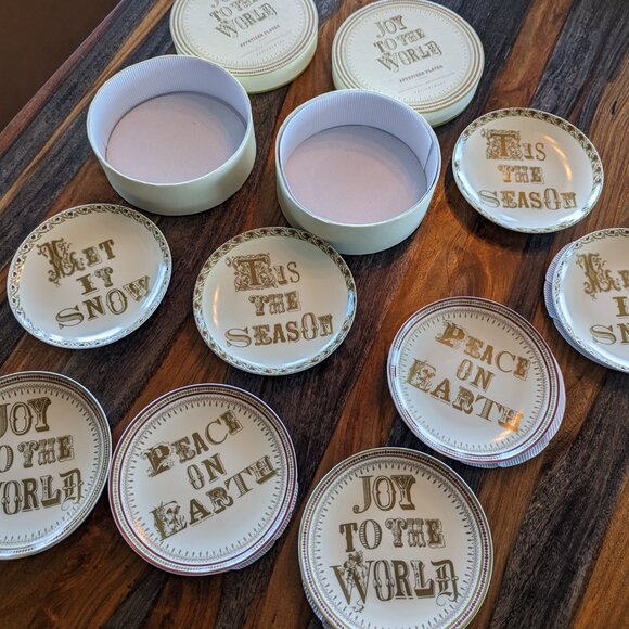 Pottery Barn Joy to the World Appetizer Plates - 2 sets - Picture 8 of 9